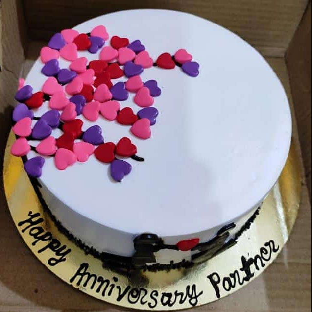 Happy Anniversary Hearts Cake