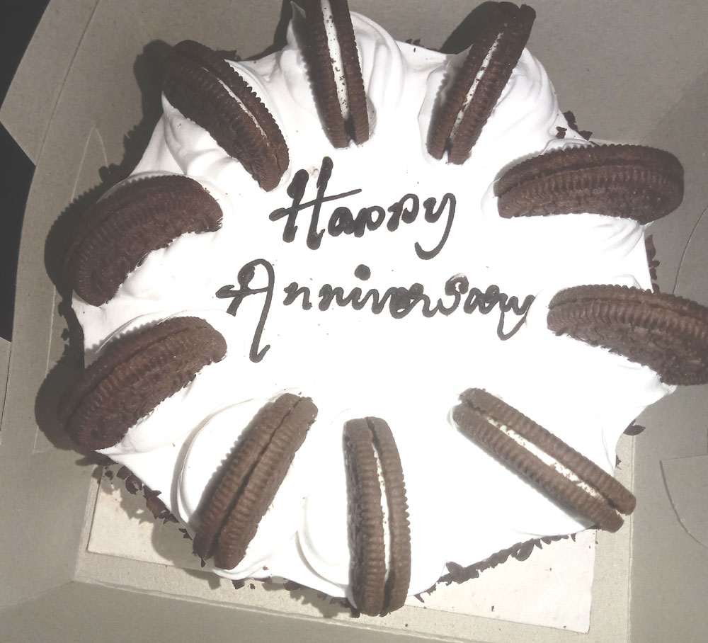 Cookies &amp; Cream Anniversary Celebration Cake