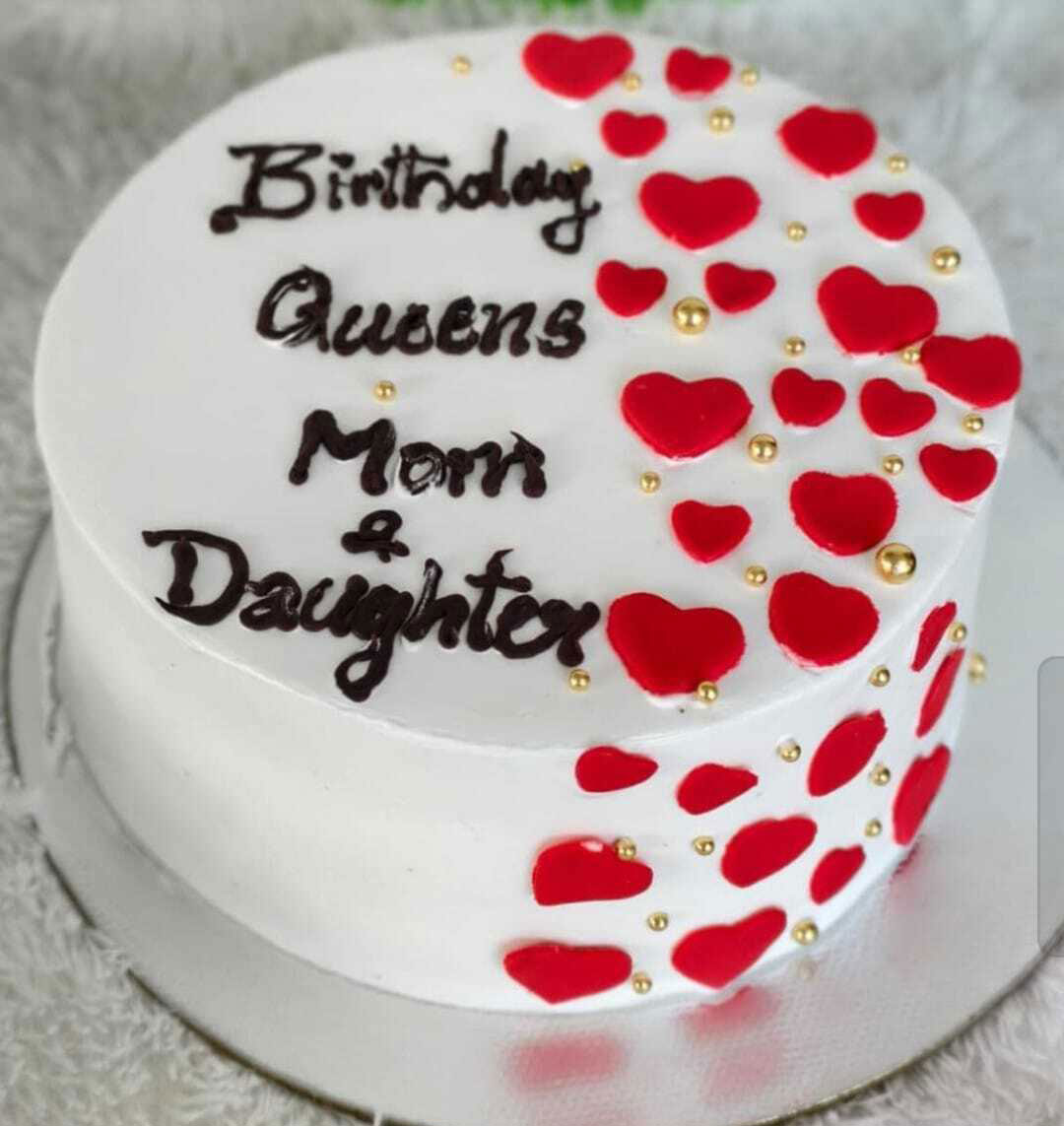 Elegant Heart Design Birthday Cake