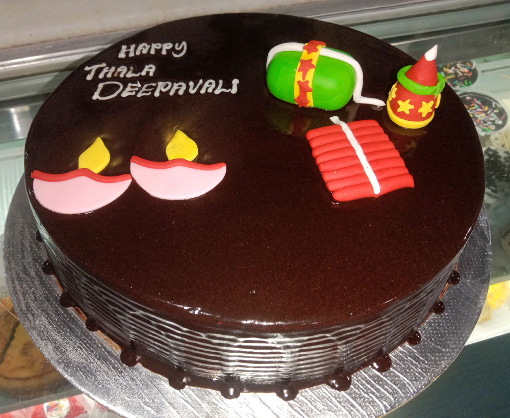 Happy Thala Deepavali Chocolate Truffle Celebration Cake