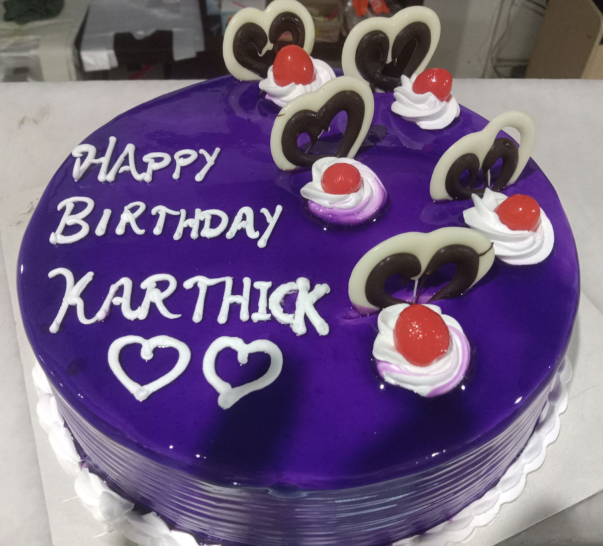 Purple Mirror Glaze Birthday Cake