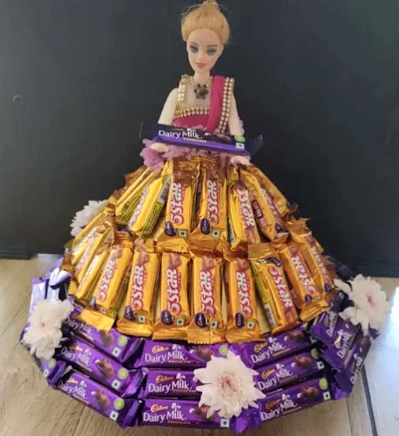 Chocolate Doll Gift Arrangement with Dairy Milk &amp; 5 Star Chocolates