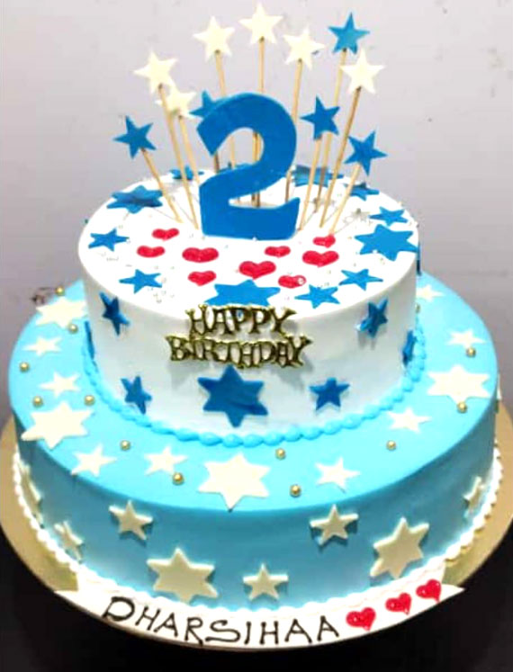 2 Tier Star Theme Birthday Cake