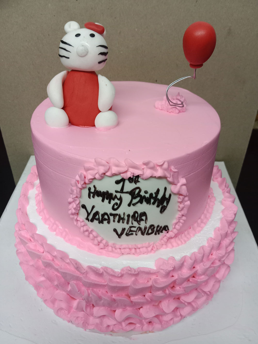 Strawberry Flavour Birthday Cake with Princess Doll